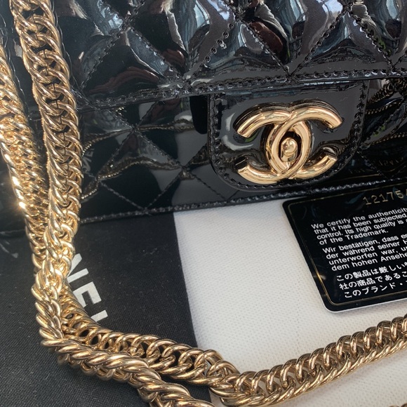 Rare🖤 CHANEL Evening Star East West Glitter Leather Bijoux Soft Gold Quilted Bag - Picture 16 of 16